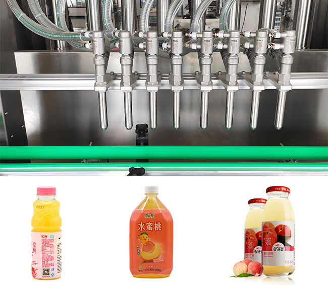 全套桃汁灌裝流水線設備及樣品展示