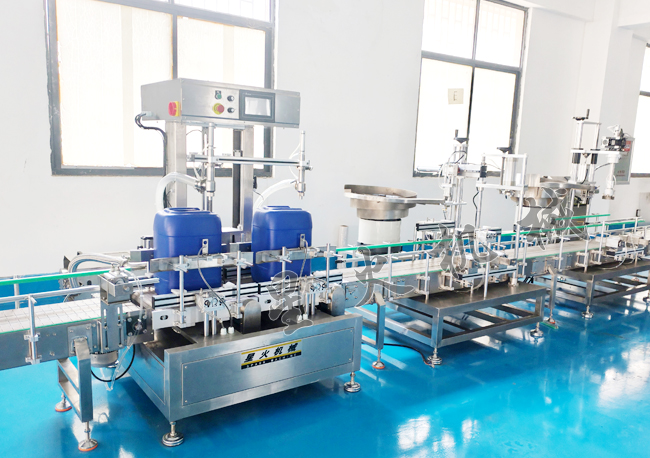 星火稱重灌裝旋蓋流水線實(shí)拍展示