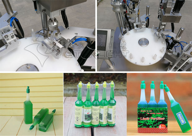 星火植物營養(yǎng)液自動灌裝機設(shè)備細節(jié)及樣品