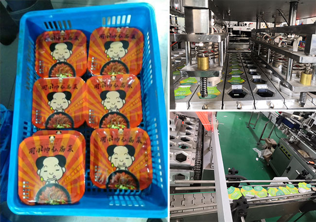 料理包包裝生產(chǎn)線實拍